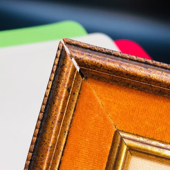 Vintage 70s Hand-stitched Needlepoint Flower Botanical Wall Hanging: Wood Frame - Picture 10 of 10